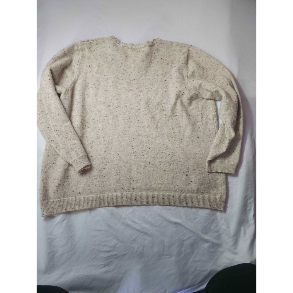 Alfred Dunner Sweater Womens 2X Beige Metallic‎ Boho Chic Cottagecore Pullover - Picture 5 of 5
